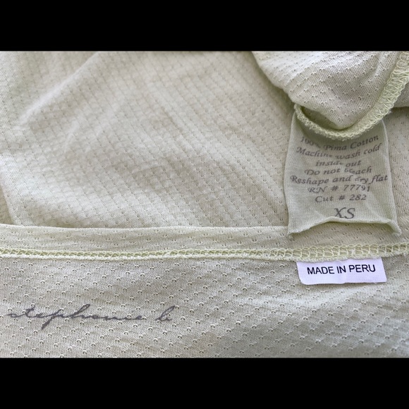 STEPHANIE B LIGHT GREEN BELTED TOP SIZE XS - Picture 8 of 8